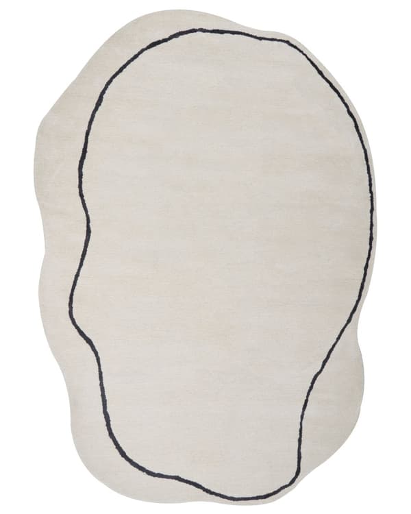 Gulvtæppe Beige Sort Viskose 160 x 230 cm Løs Tæppe under Sofabord Moderne Fladvævet Viskosetæppe til Soveværelse