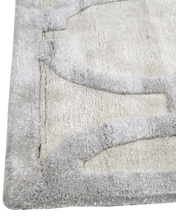 Tæppe i beige og grå viskose 160 x 230 cm Rektangulært formet accent tæppe stue værelse