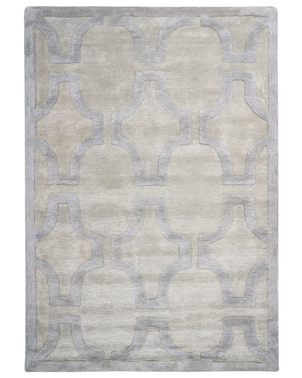 Tæppe i beige og grå viskose 160 x 230 cm Rektangulært formet accent tæppe stue værelse