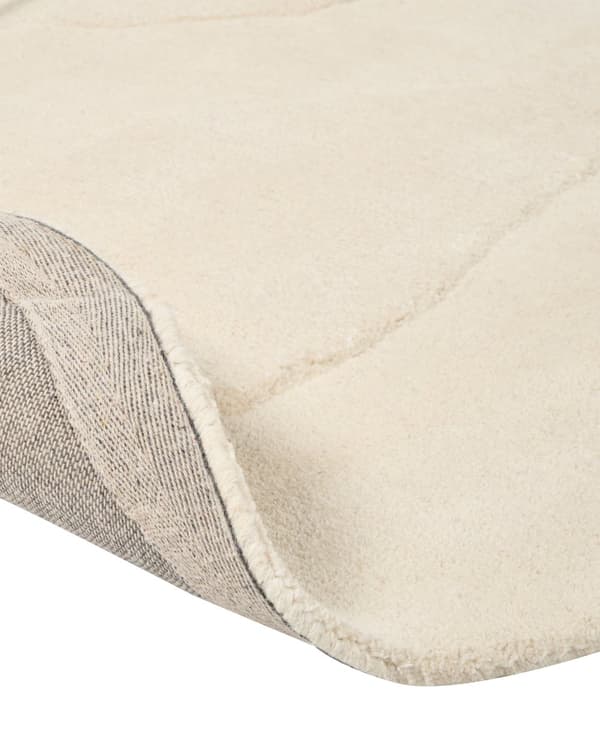 Teppe Beige Viskose Ull 160 x 160 cm Håndtuftet med lav luv Stue Bomullsbakside Moderne