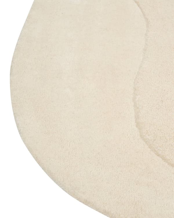 Teppe Beige Viskose Ull 160 x 160 cm Håndtuftet med lav luv Stue Bomullsbakside Moderne