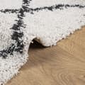 Miniatyrbillede 5 af 10: vidaXL shaggy gulvtæppe PAMPLONA 100x200 cm høj luv creme og sort