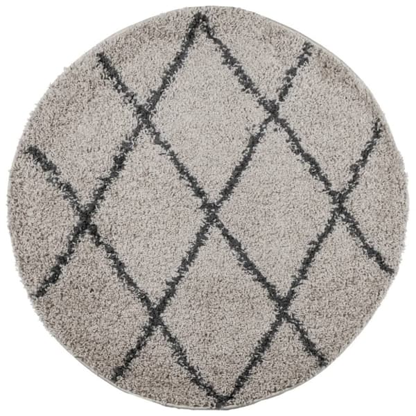 vidaXL Tykt teppe PAMPLONA høy luv moderne beige antrasitt Ø80 cm