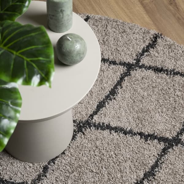 vidaXL Ryamatta PAMPLONA lång lugg modern beige & antracit Ø 240 cm