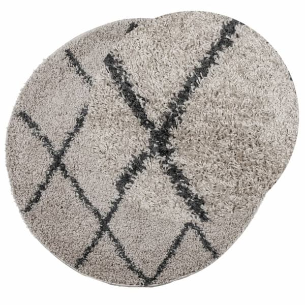vidaXL Ryamatta PAMPLONA lång lugg modern beige & antracit Ø 240 cm