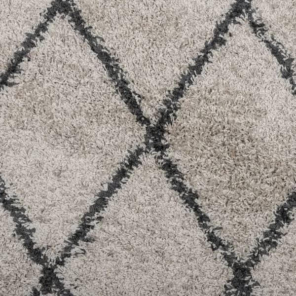 vidaXL Tykt teppe PAMPLONA høy luv moderne beige antrasitt 100x200 cm