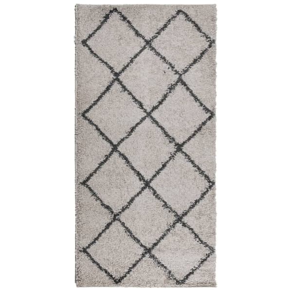 vidaXL Tykt teppe PAMPLONA høy luv moderne beige antrasitt 100x200 cm