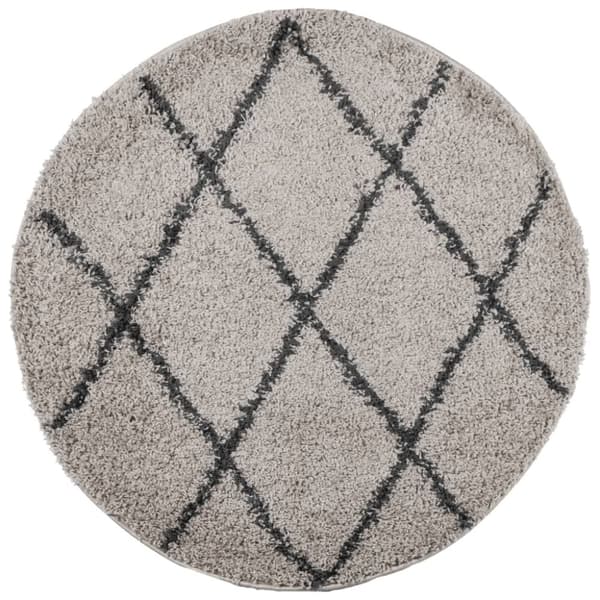 vidaXL Tykt teppe PAMPLONA høy luv moderne beige antrasitt Ø160 cm