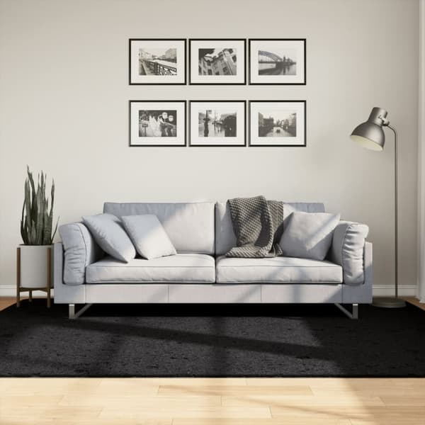 vidaXL Matto OVIEDO lyhytnukkainen musta 160x230 cm