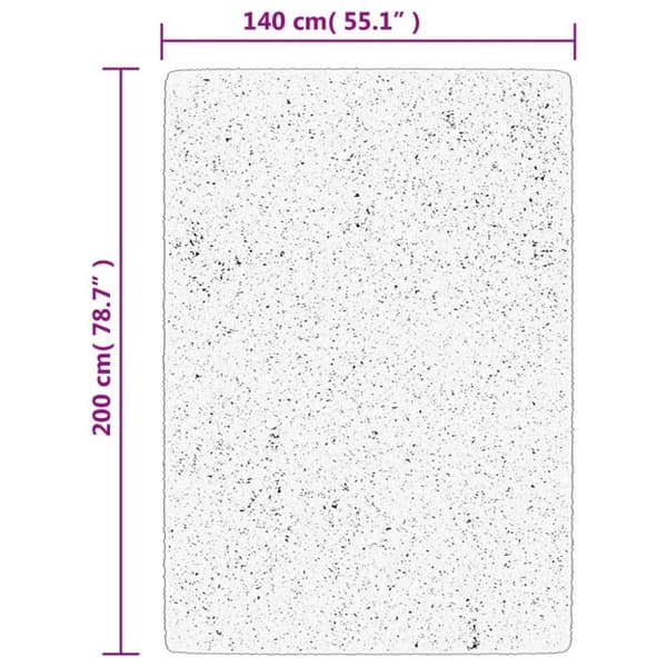 vidaXL Matta OVIEDO kort lugg svart 140x200 cm