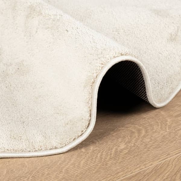 vidaXL Matta OVIEDO kort lugg beige Ø 120 cm