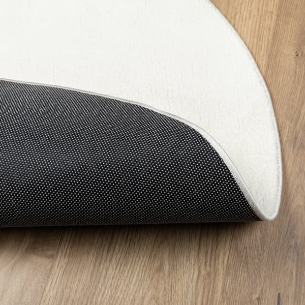 vidaXL gulvtæppe OVIEDO Ø 120 cm kort luv cremefarvet