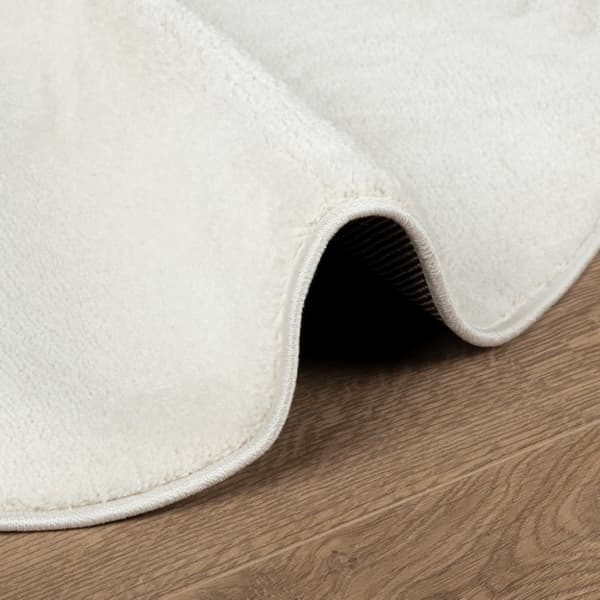 vidaXL Teppe OVIEDO kort luv kremhvit Ø 80 cm