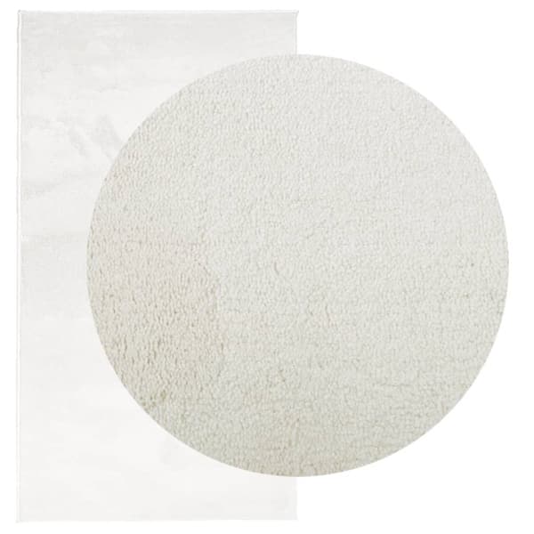 vidaXL Teppe OVIEDO kort luv kremhvit 80x150 cm