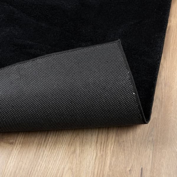 vidaXL Matta OVIEDO kort lugg svart 160x160 cm