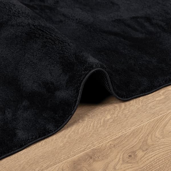 vidaXL Matta OVIEDO kort lugg svart 160x160 cm