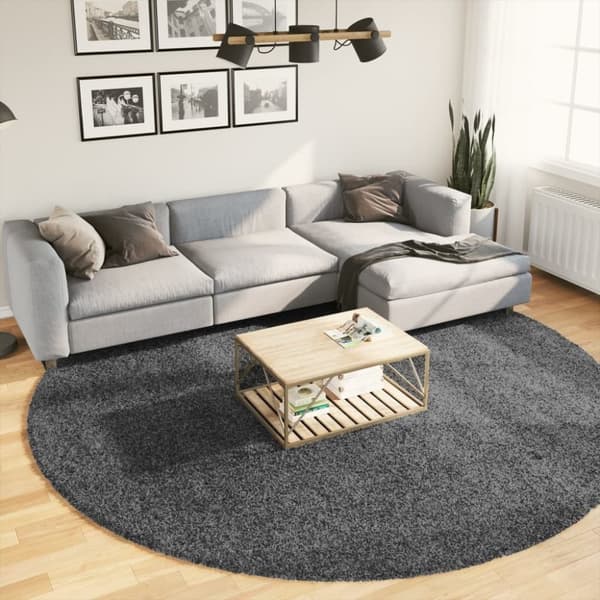 vidaXL Teppe OVIEDO kort luv antrasitt Ø 280 cm