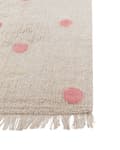Pikkukuva 6 / 6: Matto beige/vaaleanpunainen 140 x 200 cm puuvilla pilkkukuvio lastenhuone lyhyt nukka