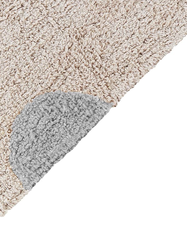 Matto beige/harmaa 140 x 200 cm puuvilla pilkkukuvio lastenhuone lyhyt nukka