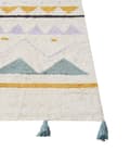 Pikkukuva 6 / 6: Matto beige/vihreä 140 x 200 cm abstrakti kuvio hapsut lyhytnukkainen lastenhuoneeseen