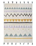 Pikkukuva 1 / 6: Matto beige/vihreä 140 x 200 cm abstrakti kuvio hapsut lyhytnukkainen lastenhuoneeseen