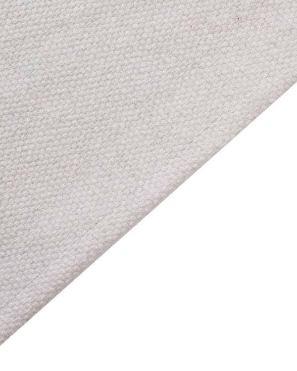 Gulvteppe Hvit Bomull 140 x 200 cm Teppe med Lav Luv for Lekerom for Barn