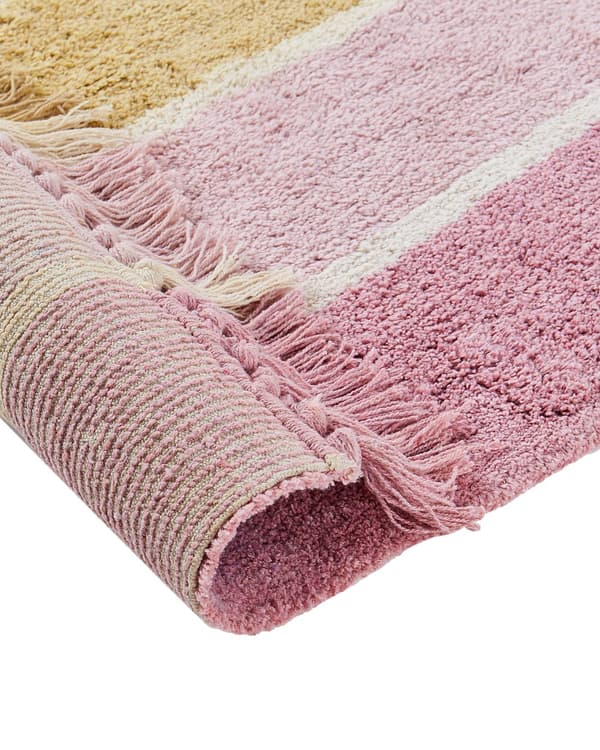 Gulvteppe Flerfarget Bomull 140 x 200 cm Teppe med lav luv for lekerom for barn