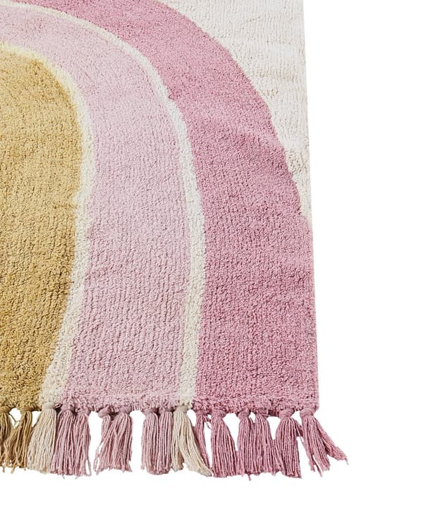 Gulvteppe Flerfarget Bomull 140 x 200 cm Teppe med lav luv for lekerom for barn