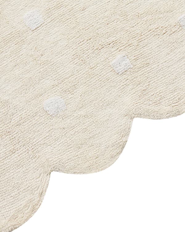 Gulvteppe Beige Bomull 140 x 200 cm Prikkete mønster Bohemsk stil Tekstiler Dekor Barnerom