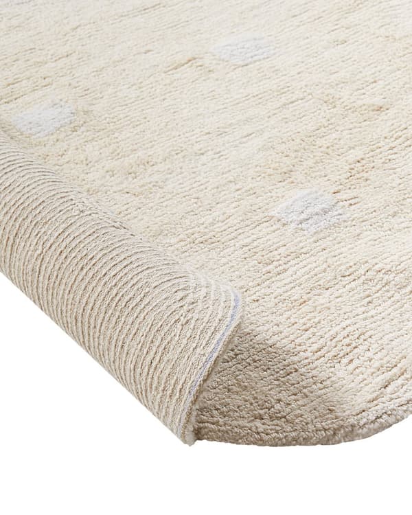 Gulvteppe Beige Bomull 140 x 200 cm Prikkete mønster Bohemsk stil Tekstiler Dekor Barnerom