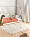 Miniatyrbilde 2 av 6: Gulvteppe Flerfarget Bomull 140 x 200 cm Teppe med lav luv for lekerom for barn