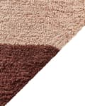 Miniatyrbilde 4 av 6: Gulvteppe Beige Brun Bomull 140 x 200 cm Stripete mønster Frynser Bohemsk stil Tekstiler Dekor Stue