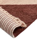 Miniatyrbilde 5 av 6: Gulvteppe Beige Brun Bomull 140 x 200 cm Stripete mønster Frynser Bohemsk stil Tekstiler Dekor Stue