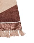 Miniatyrbilde 6 av 6: Gulvteppe Beige Brun Bomull 140 x 200 cm Stripete mønster Frynser Bohemsk stil Tekstiler Dekor Stue