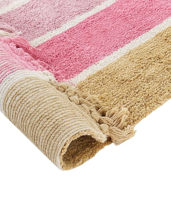 Gulvteppe Flerfarget Bomull 140 x 200 cm Teppe med lav luv for lekerom for barn
