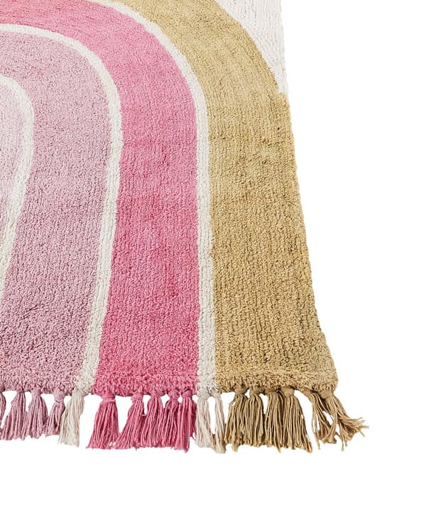Gulvteppe Flerfarget Bomull 140 x 200 cm Teppe med lav luv for lekerom for barn