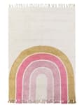 Miniatyrbilde 1 av 6: Gulvteppe Flerfarget Bomull 140 x 200 cm Teppe med lav luv for lekerom for barn