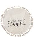 Miniatyrbilde 1 av 6: Gulvteppe Beige Bomull ø 120 cm Rund form Katt Frynser Bohemsk stil Tekstiler Dekor Barnerom