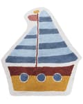 Miniatyrbilde 1 av 6: Flerfarget Teppe i Bomull ø 120 cm Dekorativt Skipsmønster Boho Stil Stue Barnerom