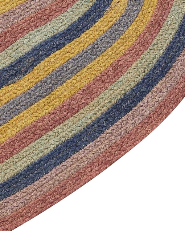 Børnetæppe Flerefarvet Jute 70 x 100 cm Oval Håndvævet Boho-stil Stue Soveværelse Børnehave
