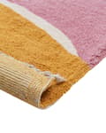 Miniatyrbillede 5 af 6: Tæppe pink flerfarvet bomuld 140 x 200 cm kortærmet rektangulære frynser stue soveværelse