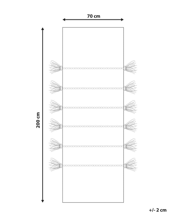 Matto beige 70 x 200 cm juutti raidallinen käytävälle lasten hapsut käsintehty boho