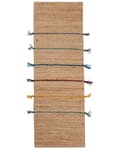 Miniatyrbillede 4 af 7: Gulvtæppe beige 70 x 200 cm jute stribet entre børneværelse værelse frynser håndlavet boho stil