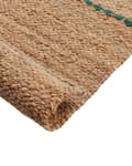 Miniatyrbillede 6 af 7: Gulvtæppe beige 70 x 200 cm jute stribet entre børneværelse værelse frynser håndlavet boho stil