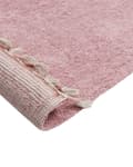 Miniatyrbilde 5 av 6: Rosa teppe i bomull 140 x 200 cm Rektangulært med dusker Ensfarget mønster Håndtuftet Moderne Boho til barn
