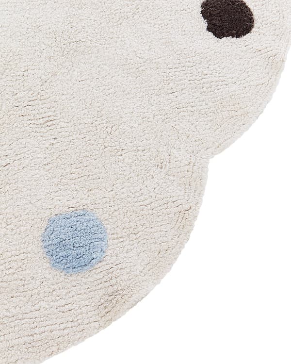 Leketeppe for barn Bomull Lys beige ø 120 cm Uregelmessig rund form Håndvevd Flerfarget Flekketeppe Gulvlekematte