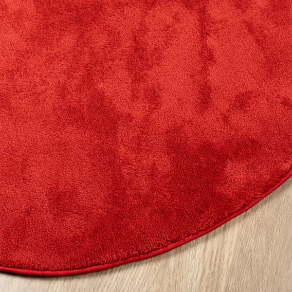 vidaXL Matta OVIEDO kort lugg röd Ø 100 cm