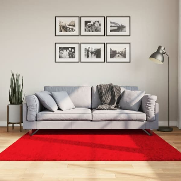 vidaXL Teppe OVIEDO kort luv rød 160x160 cm