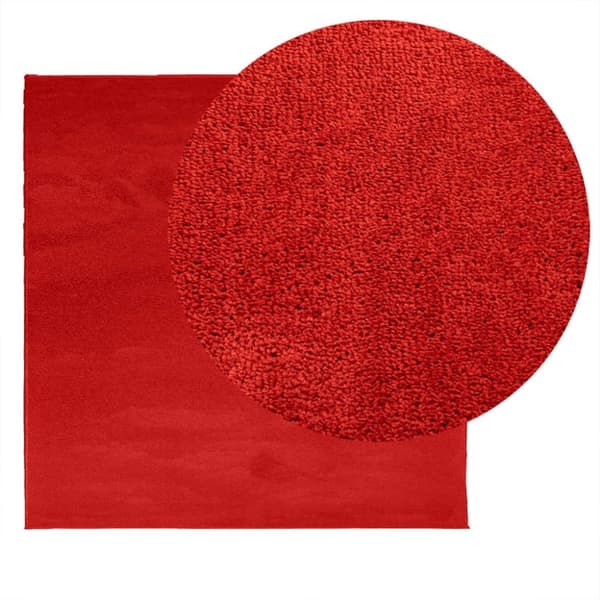 vidaXL Teppe OVIEDO kort luv rød 160x160 cm