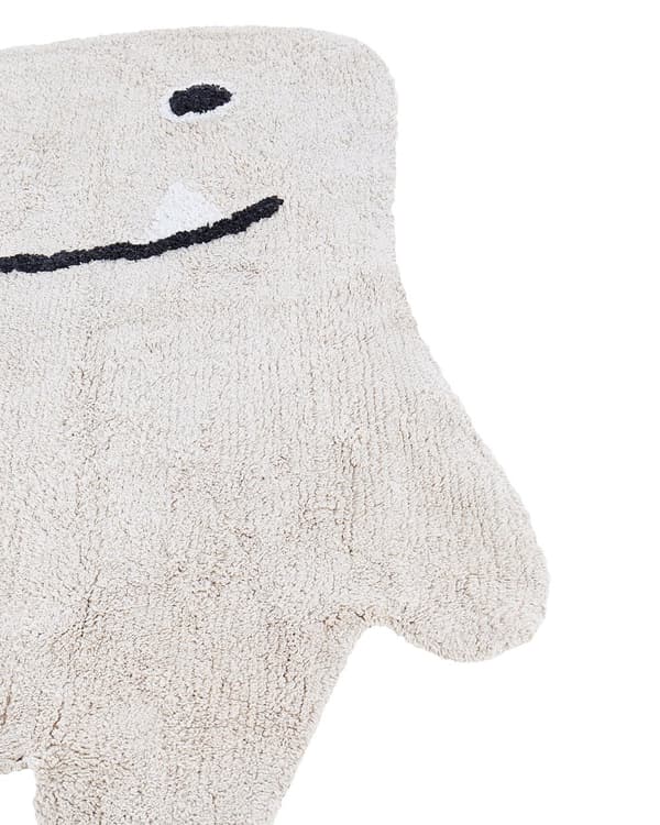 Barnmatta Beige Bomull 70 x 100 cm Monsterform Handvävd Modern Stil Barnrum Plantskola
